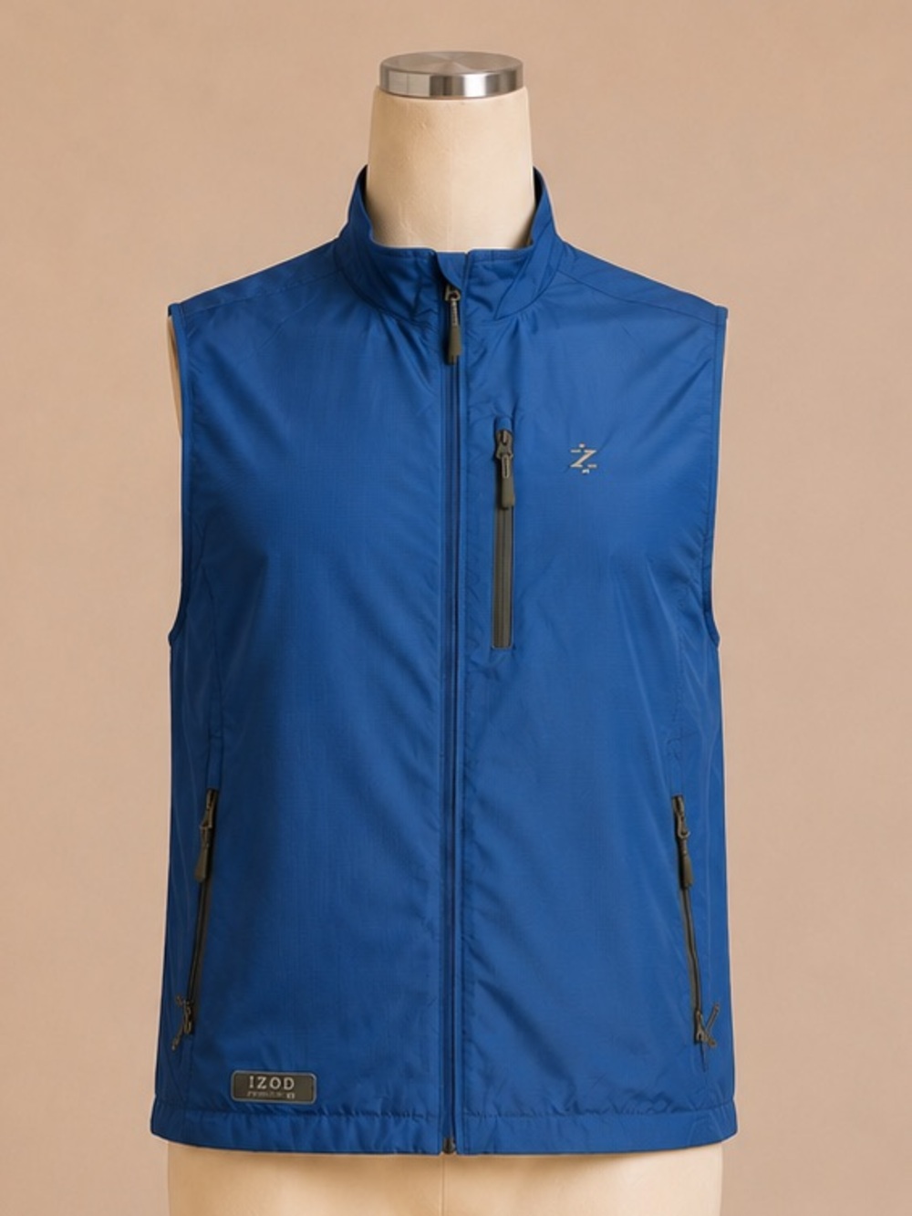 IZOD PerformX Men’s XXL Blue Full Zip Fleece Lined Performance Vest Outdoor Golf